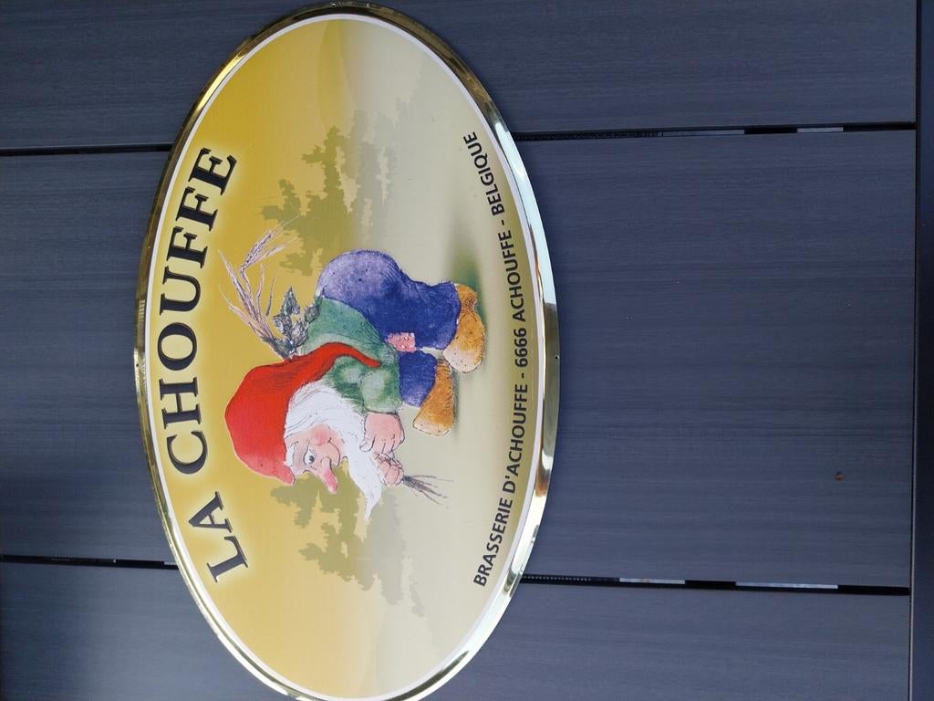 Blikkenplaat La Chouffe in reliëf, Ophalen of Verzenden