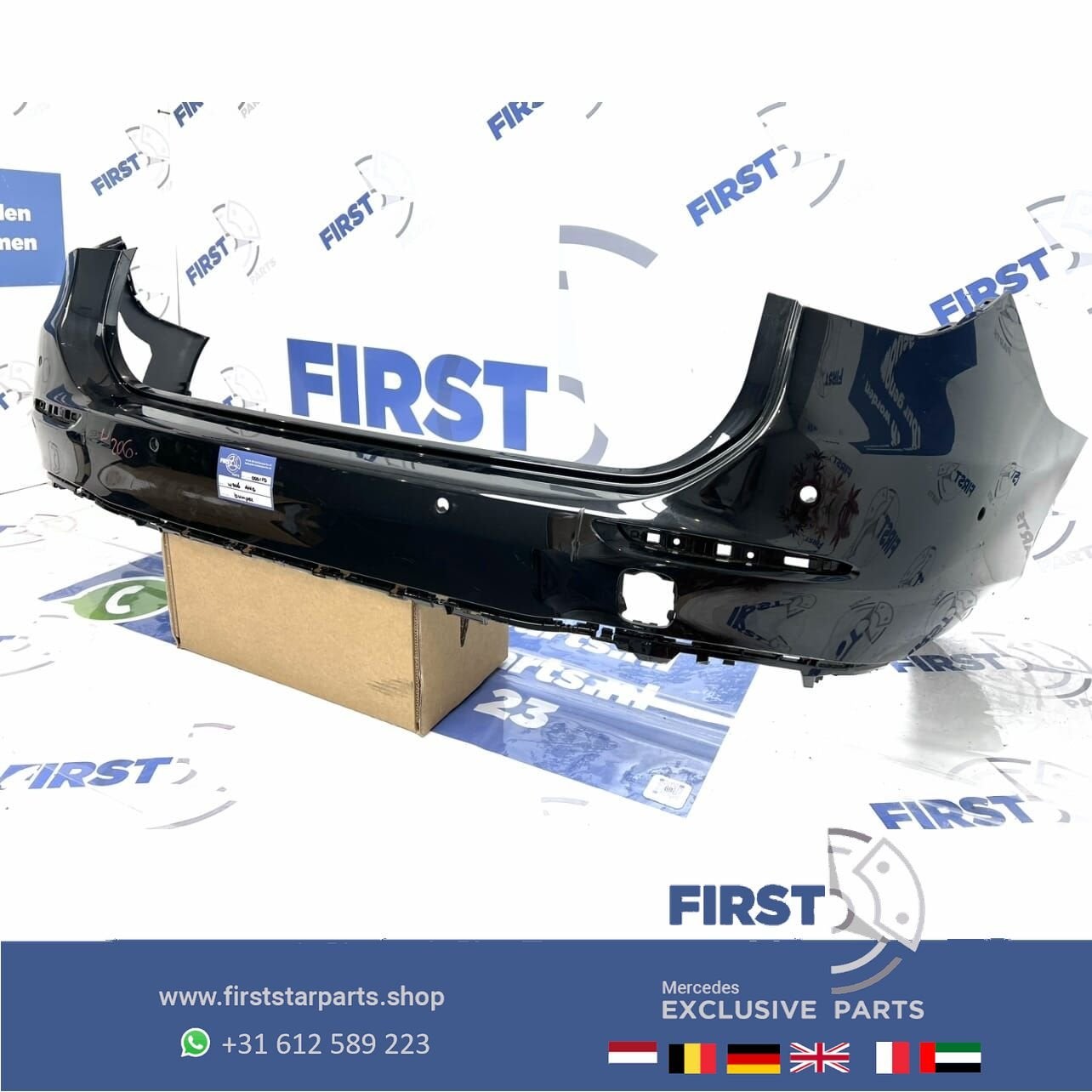 W206 ACHTERBUMPER 2021-2024 ZWART Mercedes C Klasse originee, Gebruikt, -, Ophalen of Verzenden, Achter