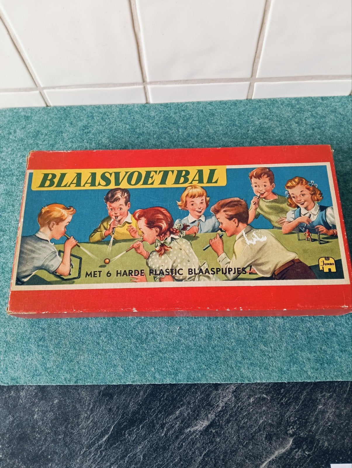 Antiek blaasvoetbal van JUMBO, Verzamelen, Ophalen of Verzenden