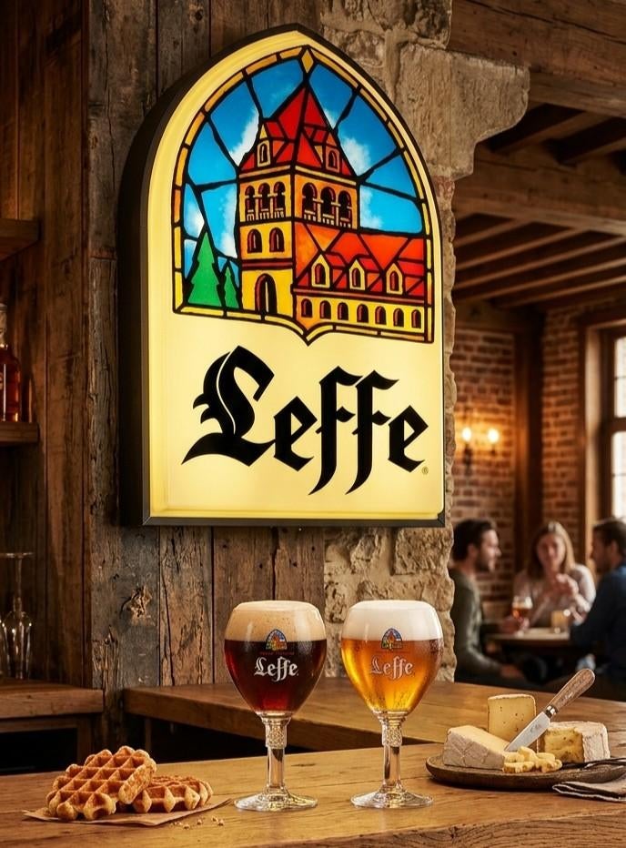 Authentiek Leffe  Lichtbord, Verzamelen, Biermerken, Leffe, Ophalen