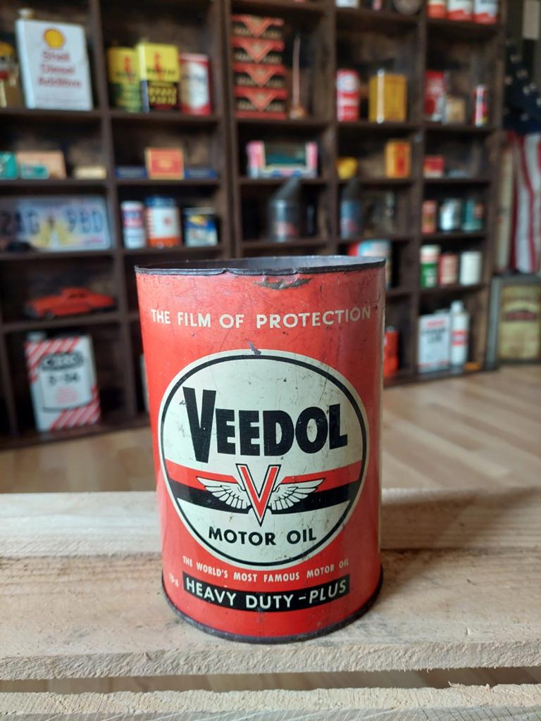 Veedol olieblik uit amerika., Verzamelen, Blikken, Ophalen of Verzenden