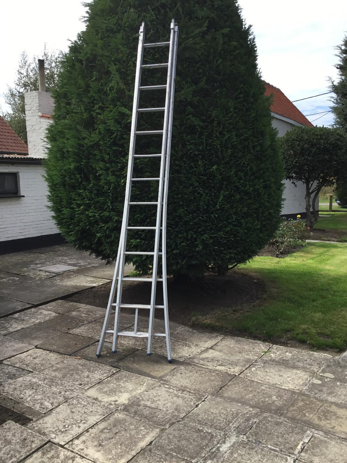 dubbele aluminium uitschuifbare ladder, Doe-het-zelf en Bouw, Ophalen, Ladder