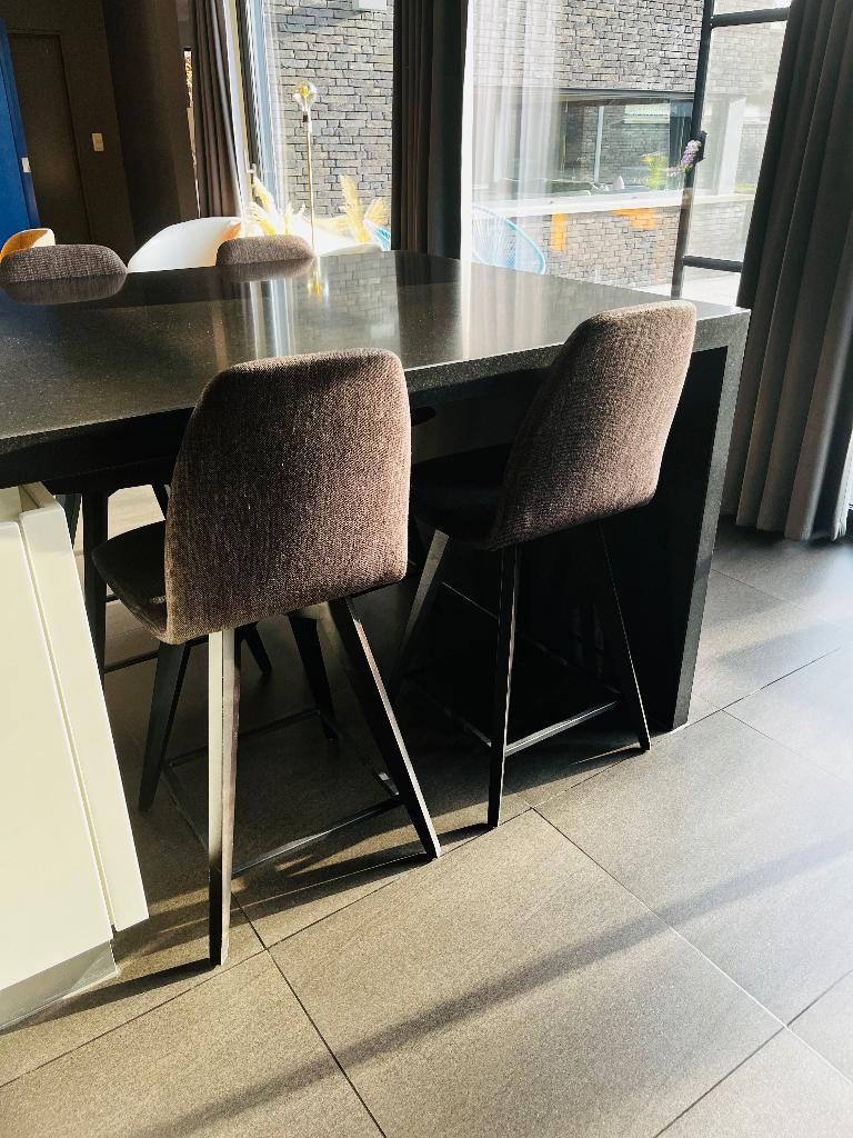 4 mooie grijze Barstoelen van  MOOD, Enlèvement, Utilisé