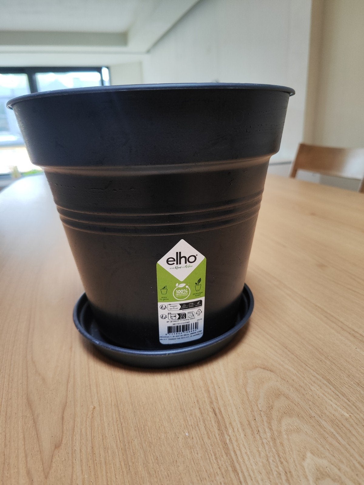 elho kweekpot en schotel 21cm zwart, Huis en Inrichting, Ophalen, Zo goed als nieuw