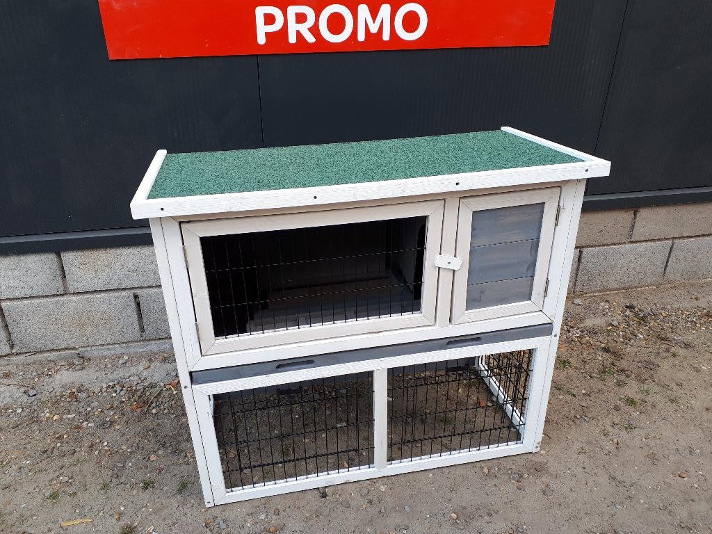 konijnenhok green met gazoncompartiment, Dieren en Toebehoren, Ophalen, Nieuw