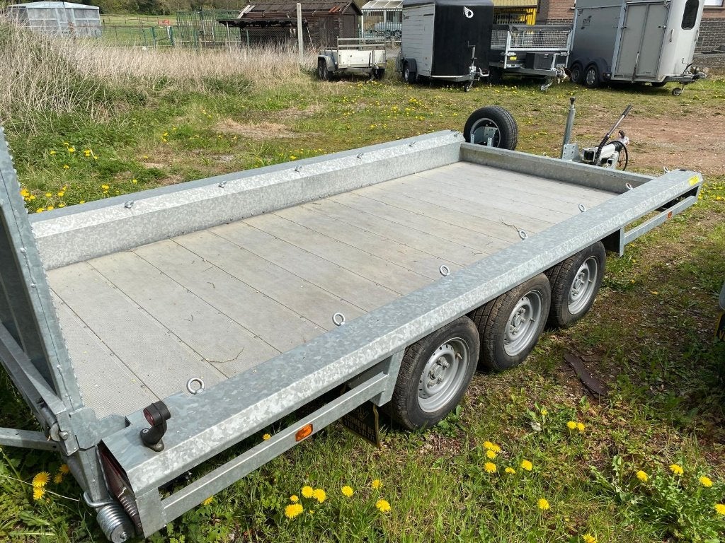 Hulco Machinetransporter 3 asser 3500kg als nieuw, Autos : Divers, Remorques, Comme neuf, Enlèvement