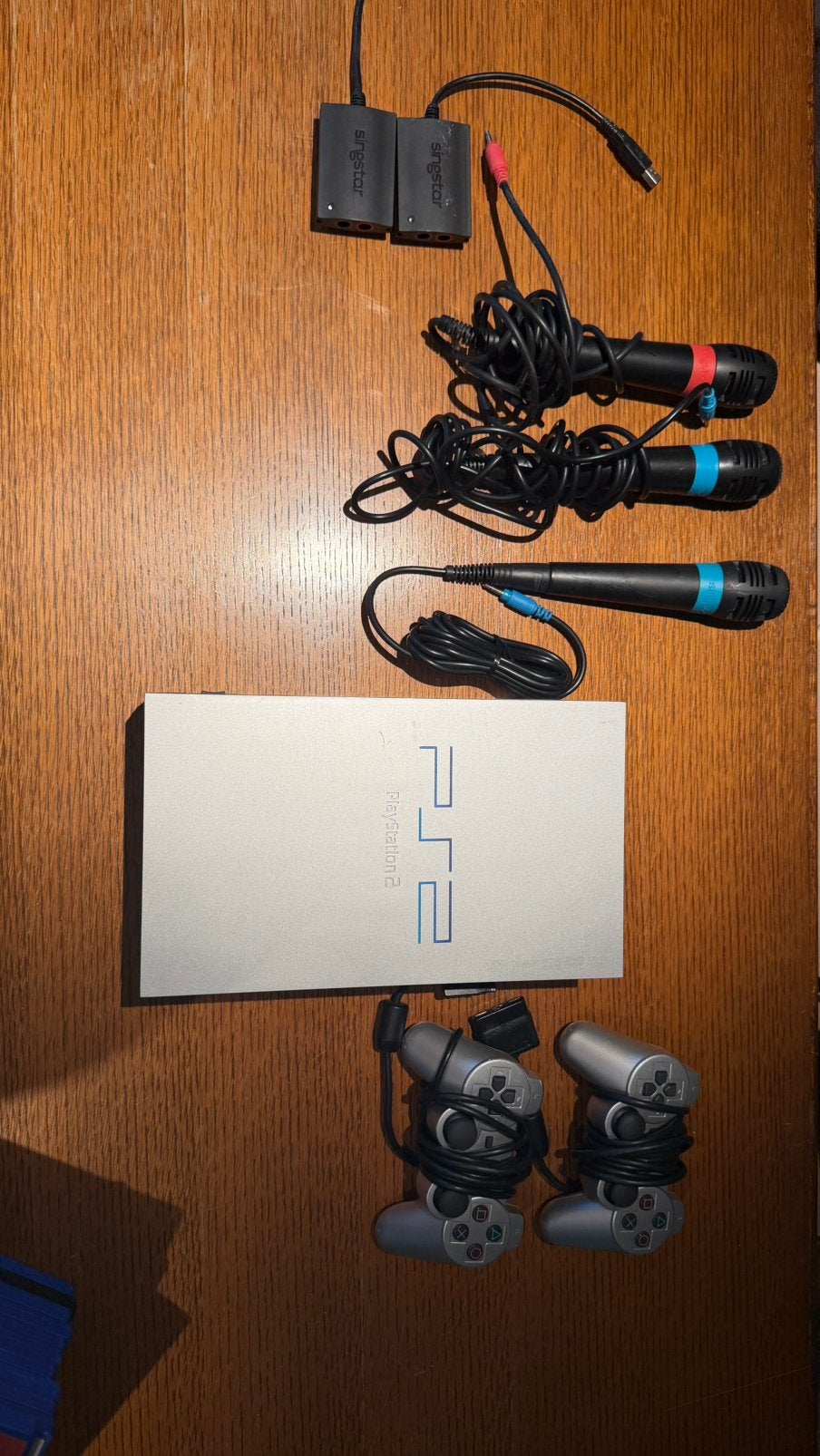 Playstation 2 met spellen, Games en Spelcomputers, Spelcomputers | Sony PlayStation 2, Ophalen, Gebruikt, Met 2 controllers, Met games