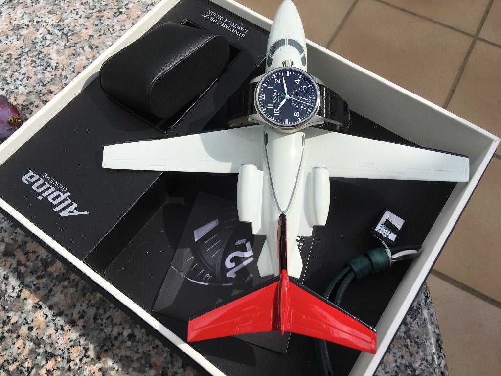 Montre ALPINA STARTIMER édition limitée 50 pièces numéro 3, Montre-bracelet, Cuir, Enlèvement, Omega