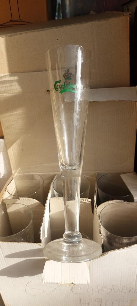 6 grote glazen van Carlsberg, Ophalen of Verzenden