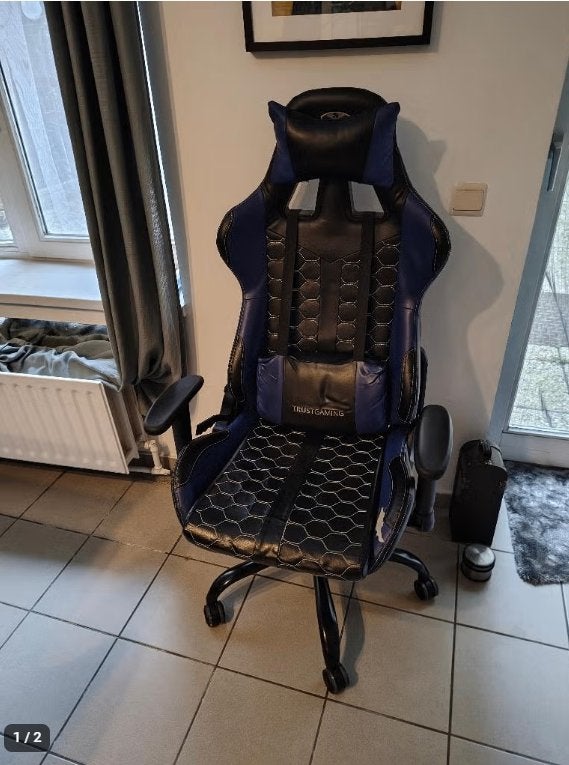 Trust GXT 708B Resto Chaise Gamer Bleue, Chaise de bureau de gaming, Enlèvement, Utilisé, Bleu