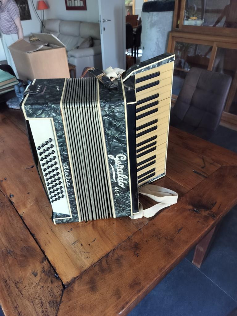 Accordeon Geraldo 48-2 in goede staat met koffer., Muziek en Instrumenten, Ophalen, Met koffer