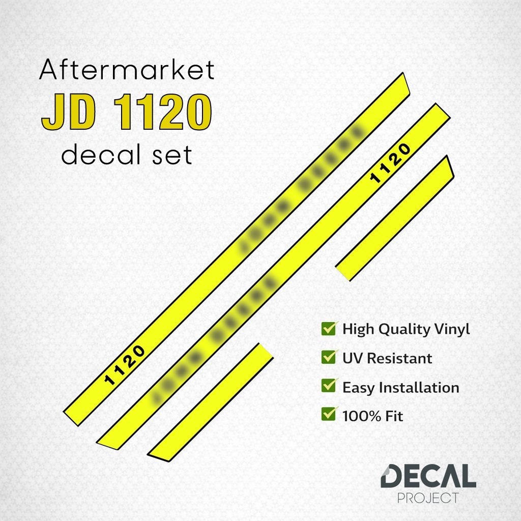 Autocollants de rechange John Deere 1120, 1130, 1130LS, 1140, Envoi