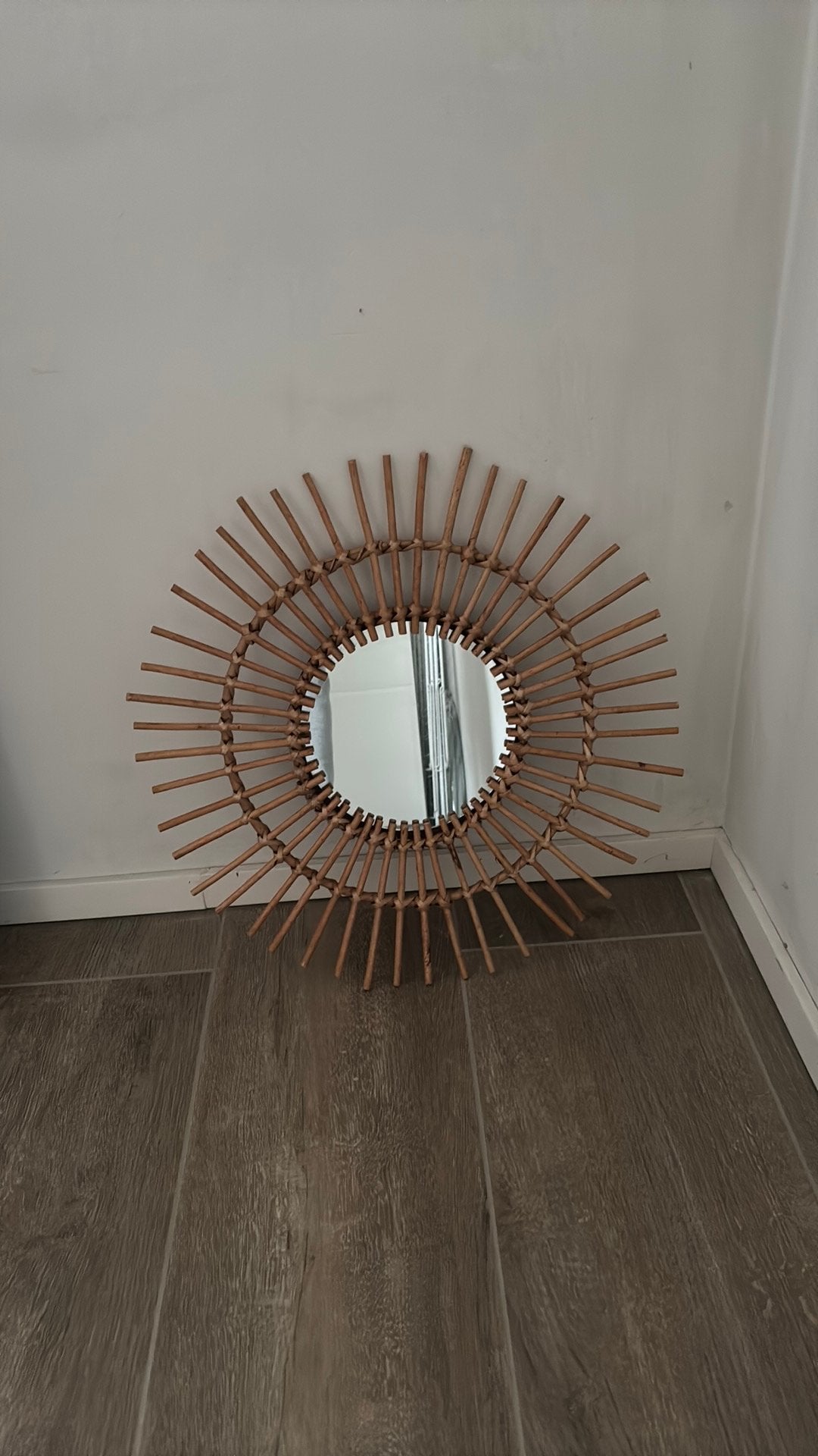 Rotan spiegel 55cm, Maison & Meubles, Accessoires pour la Maison | Miroirs, Enlèvement, Comme neuf