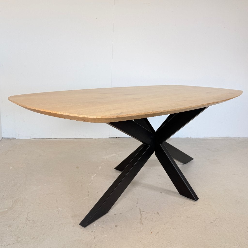 Table ovale danoise en chêne massif 220x100 cm, Maison & Meubles, Tables | Tables à manger, Chêne, Comme neuf, 100 à 150 cm, Deens ovaal