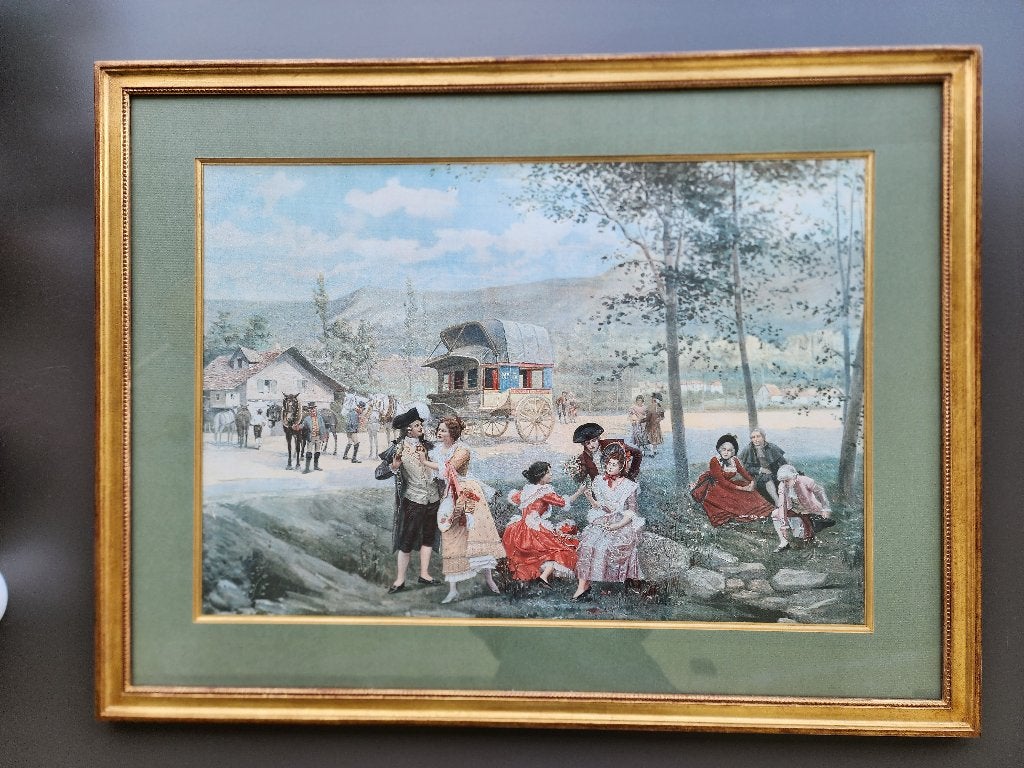 2 romantische kaders van Outin, Antiquités & Art, Art | Peinture | Classique, Encadré, Autres sujets, Enlèvement, Papier