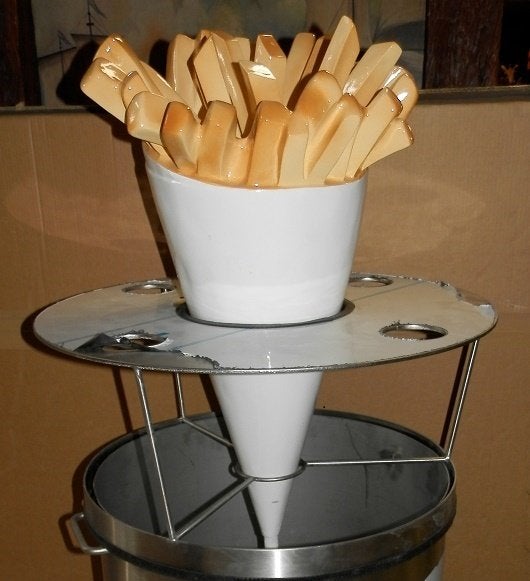 Table à frites et poubelle en acier inoxydable avec frites, Enlèvement, Neuf