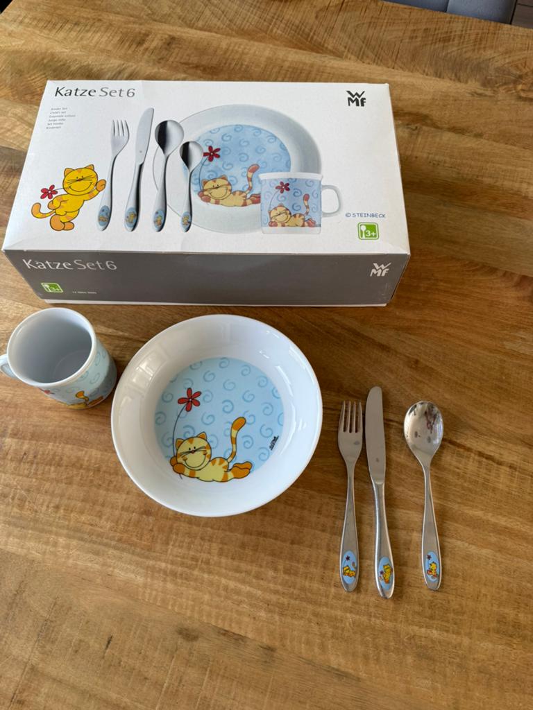 WMF kinderset katten desing by Steinbeck, Maison & Meubles, Cuisine | Couverts, Enlèvement, Utilisé
