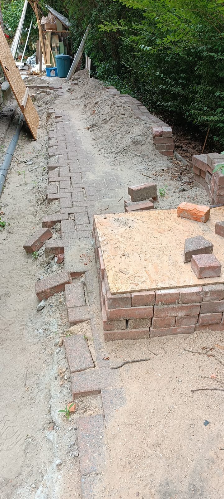 Pavés en béton rouge gratuits, Jardin & Terrasse, Enlèvement, Utilisé, Béton