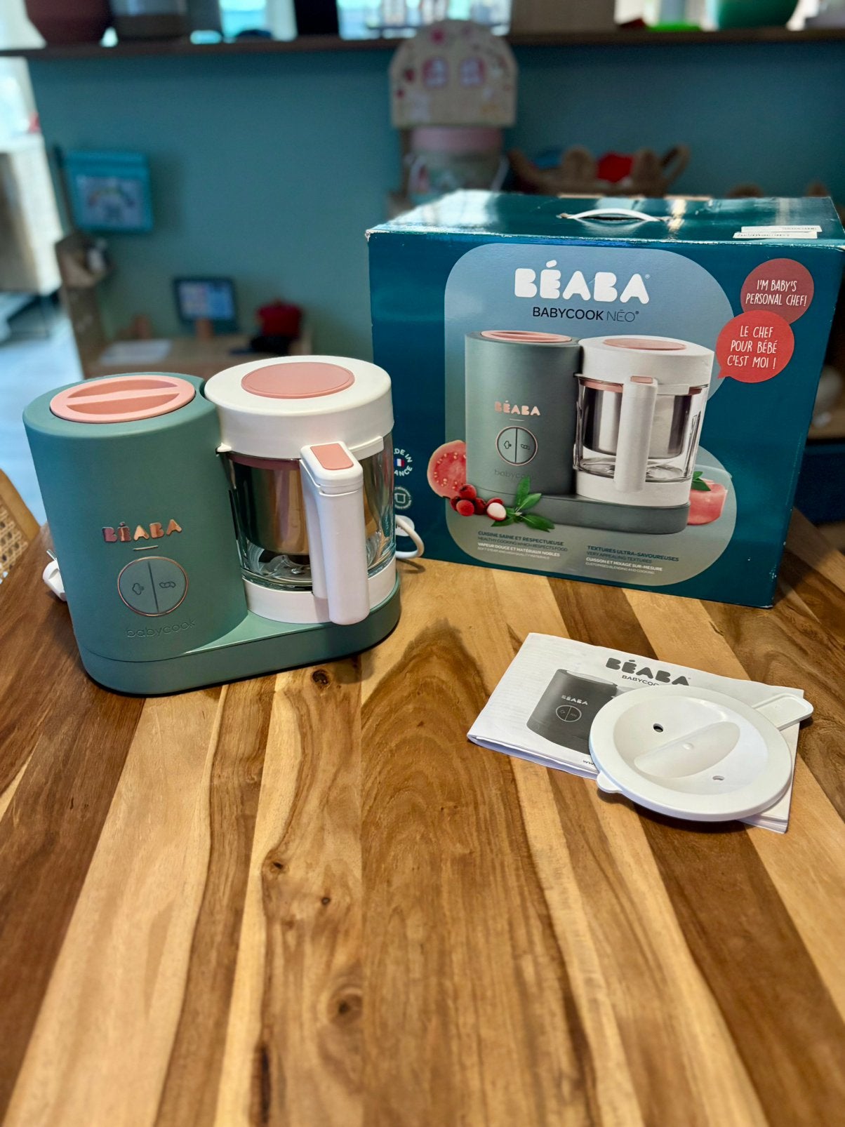 BÉABA Babycook Néo (Eucalyptus/Roze) – In prima staat!, Ophalen, Zo goed als nieuw, Babyvoedingmaker