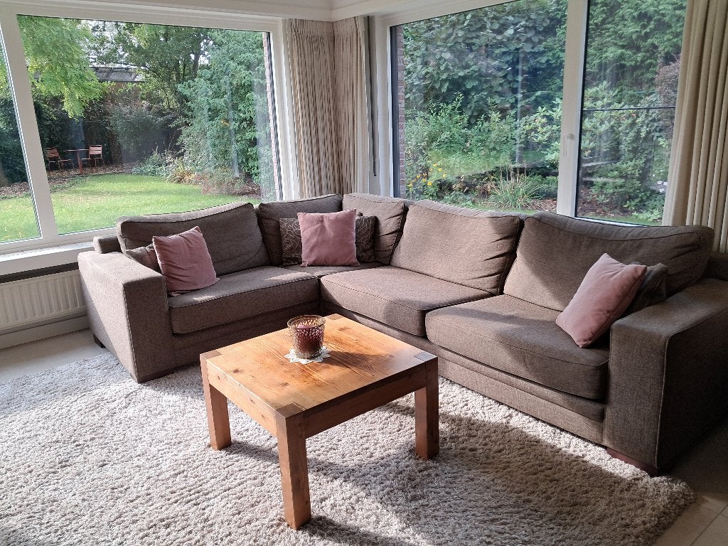 Comfortabel hoeksalon in heel mooie staat, Huis en Inrichting, Ophalen, 100 tot 125 cm, Hoekbank, 300 cm of meer