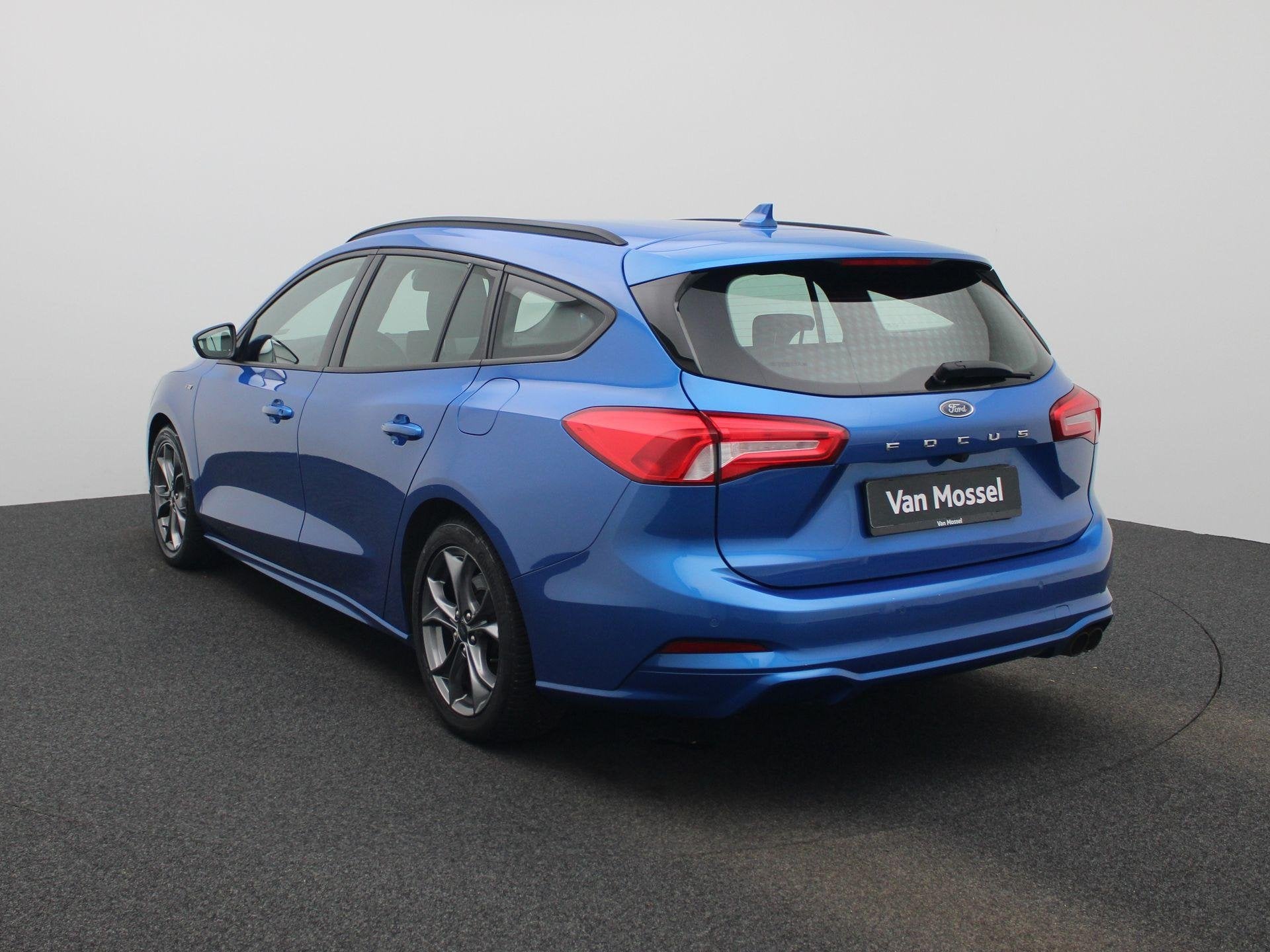 Ford Focus Wagon 1.5 EcoBoost ST Line Business, Auto's, 1345 kg, Stof, Blauw, 3 cilinders