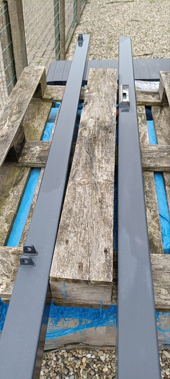 Zware Noyez tuinpoort RAL 7016 – 188 x 93 cm (palen 3m), Tuin en Terras, Ophalen, Staal, Minder dan 100 cm, Nieuw