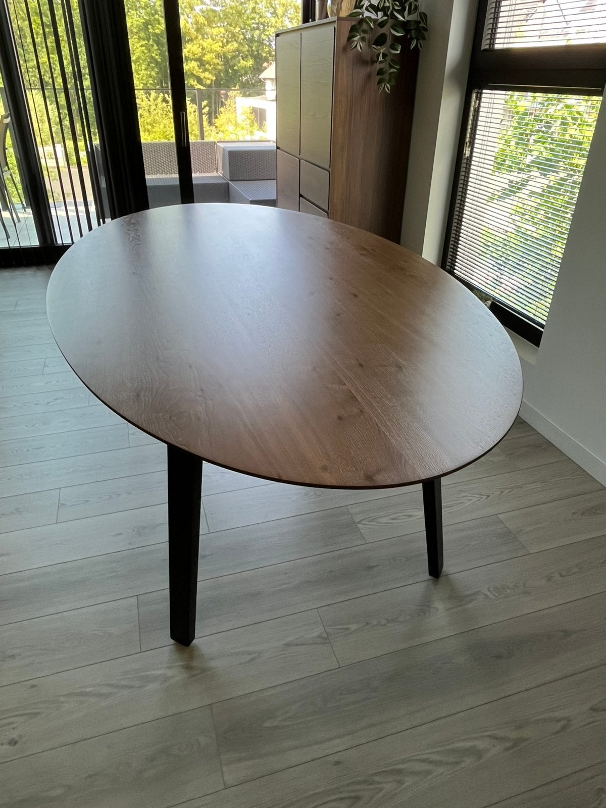 Eettafel Juntoo 2m20 op 1m20 kleur walnoot, Enlèvement, Comme neuf