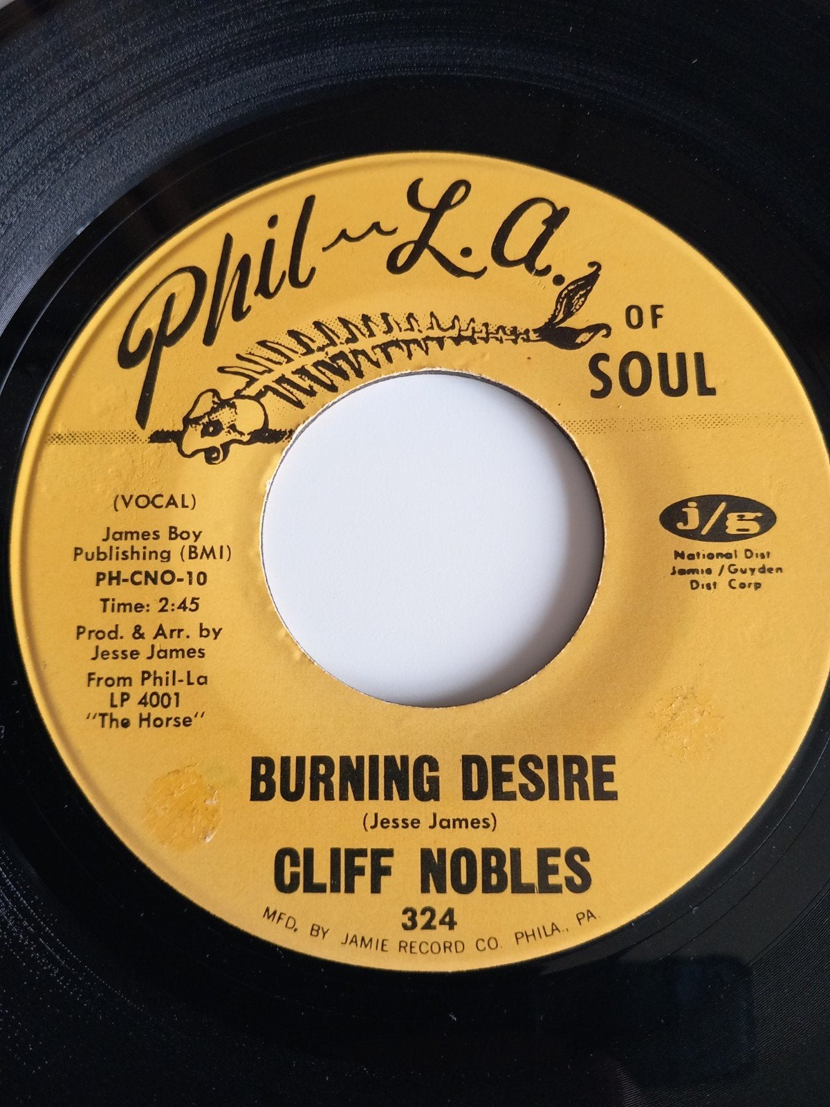 CLIFF NOBLES. BURNING DESIRE. POPCORN USA 45T, Ophalen of Verzenden