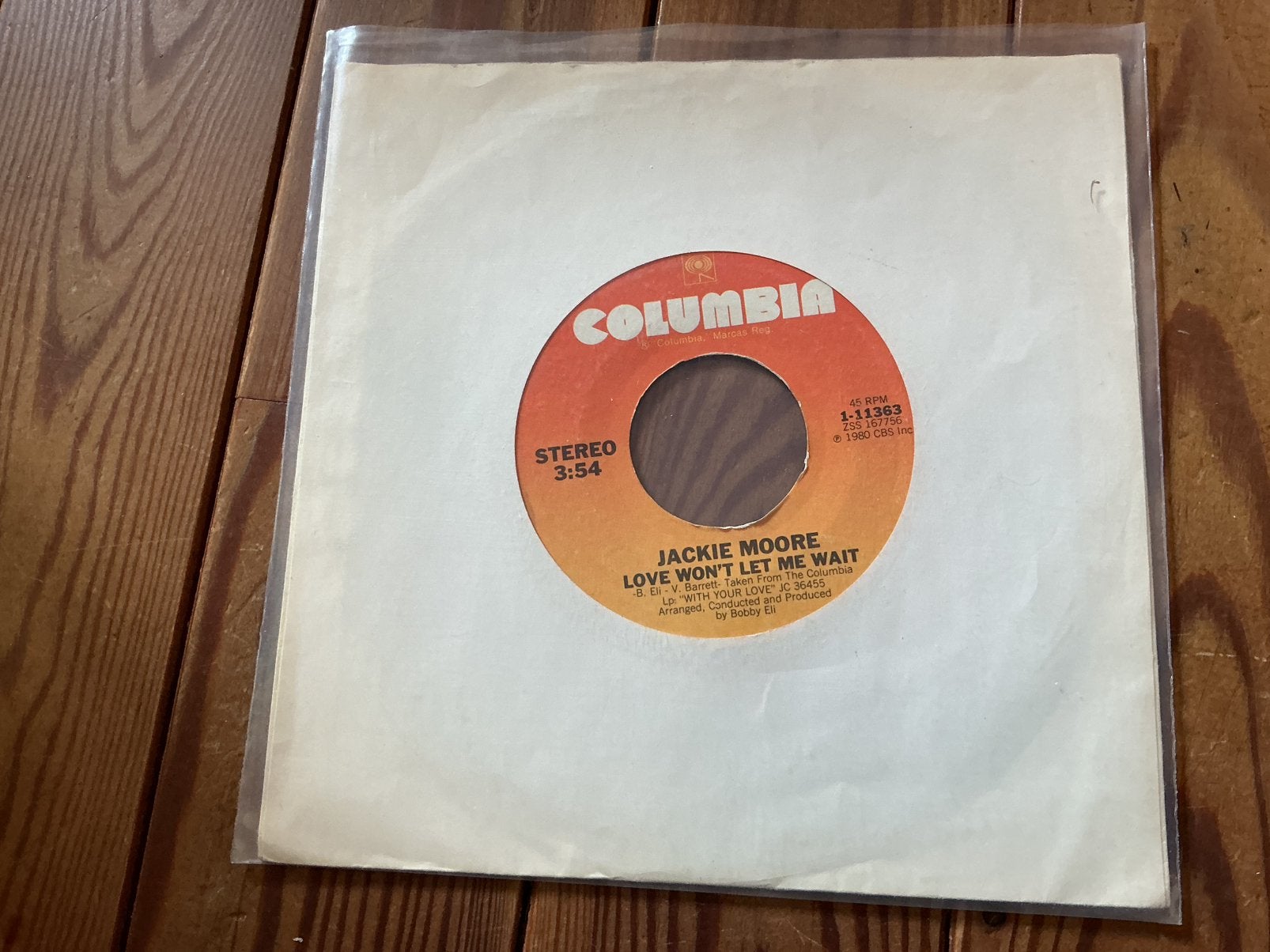 7” Jackie Moore - love won’t let me wait, Ophalen of Verzenden, Gebruikt