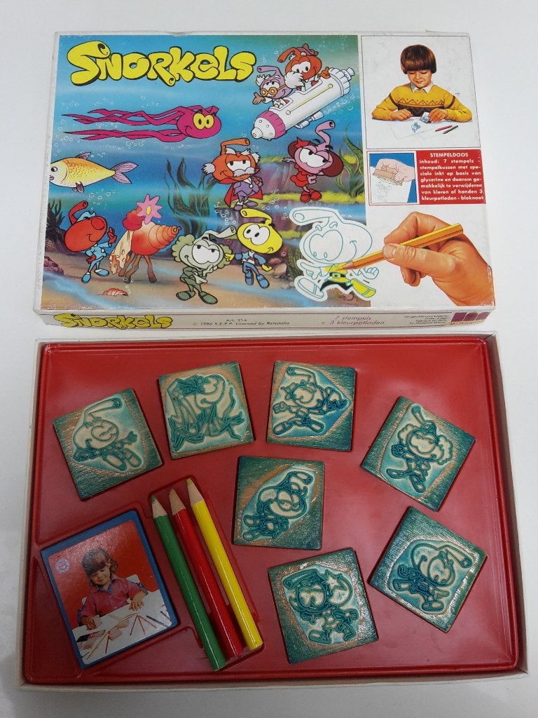 Heel oude stempels van de Snorkels, uit 1986, Reteitalia, Ophalen of Verzenden, Gebruikt