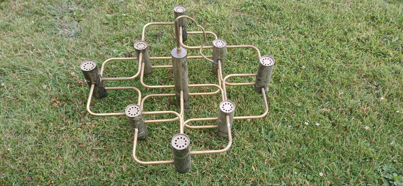 lustre en laiton, Ophalen, Gebruikt, Metaal