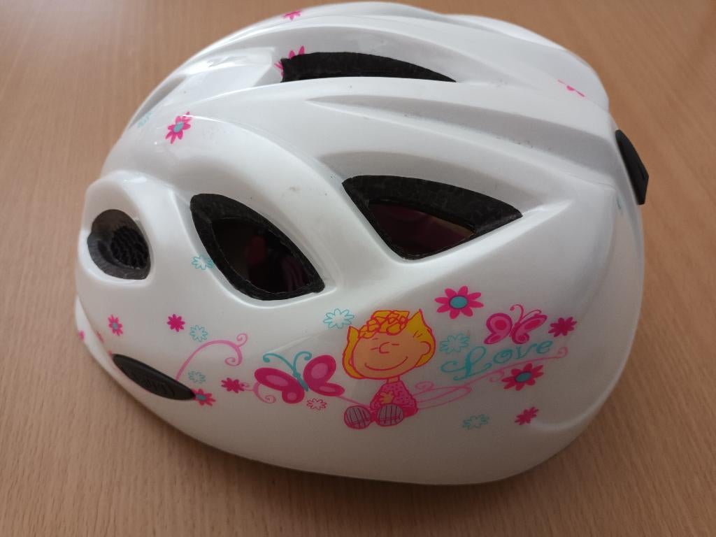Fietshelm Abus kinder, Fietsen en Brommers, Ophalen, Zo goed als nieuw, Meisje, Abus