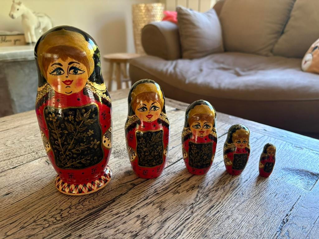 Vintage USSR Matroesjka set, handbeschilderd (Kiev 1991), Verzamelen, Ophalen of Verzenden, Zo goed als nieuw