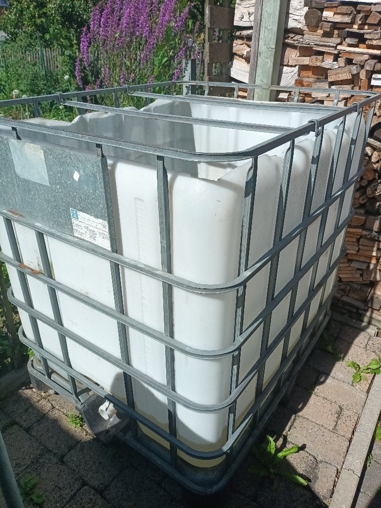 IBC watercontainer 1000L, Tuin en Terras, Regentonnen, Ophalen, Kunststof, Gebruikt, Met kraantje