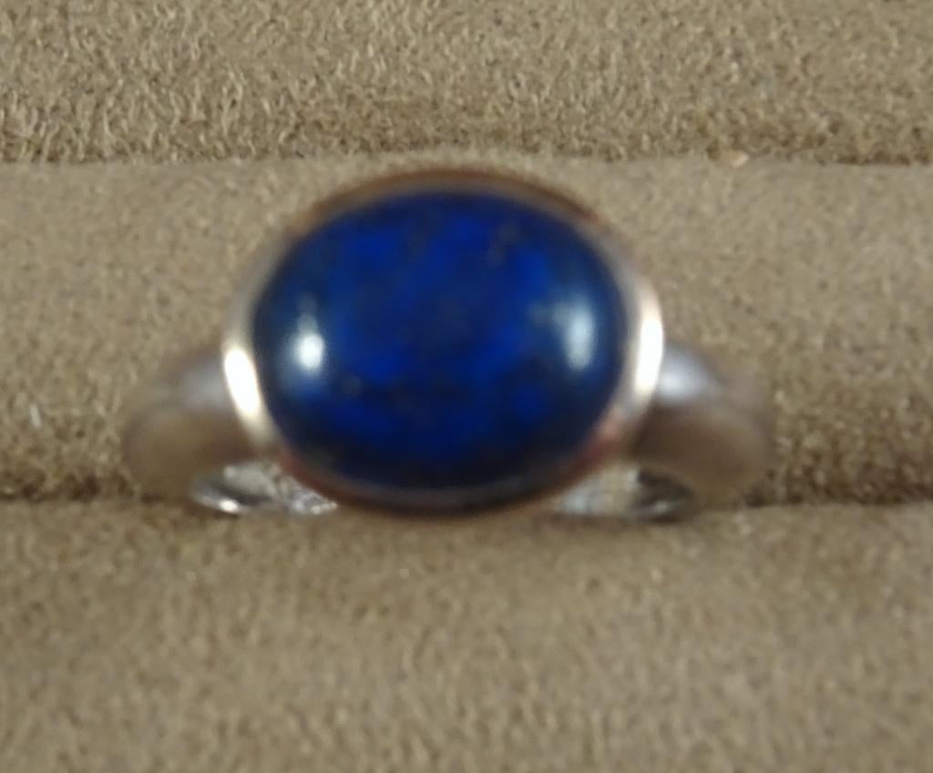BAGUE EN ARGENT - PIERRE BLEUE, Enlèvement ou Envoi, Argent, Argent