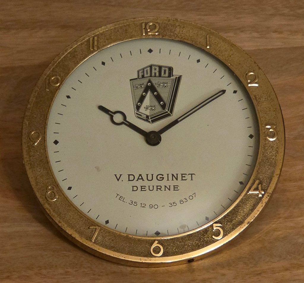 Unieke Vintage Ford Dealer Reclameklok V. Dauginet Deurne 50, Verzamelen, Ophalen of Verzenden, Gebruikt, Overige typen