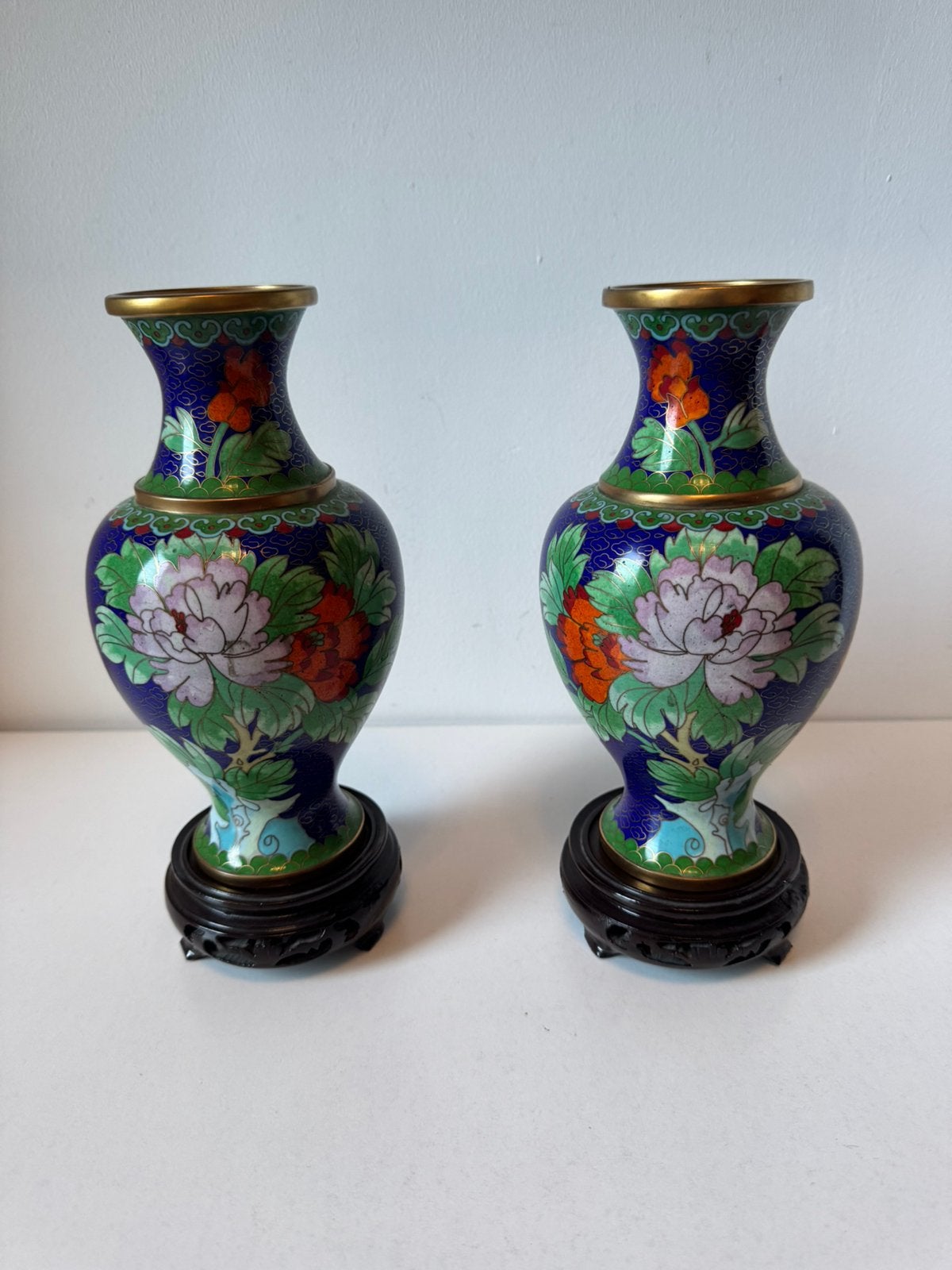 Paire de vases cloisonnès, Enlèvement ou Envoi