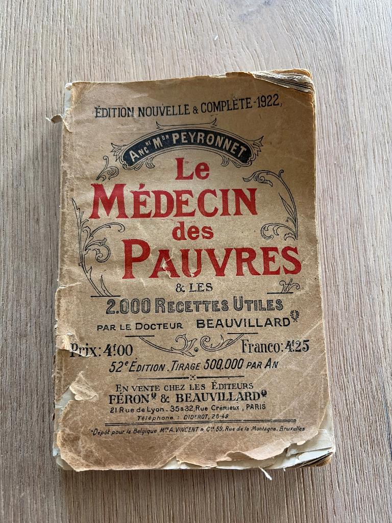 Le médecin des pauvres 1922, Livres, Beauvillard, Enlèvement ou Envoi, Utilisé, Sciences naturelles
