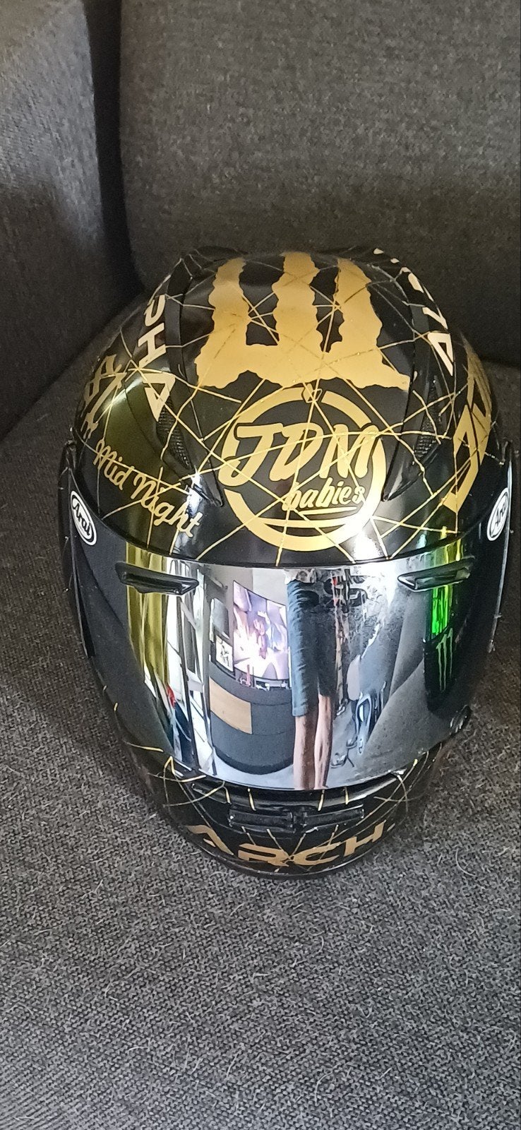 arai quantum f maat M/L met silver iridium scherm, Arai, Ophalen of Verzenden, Integraalhelm, L