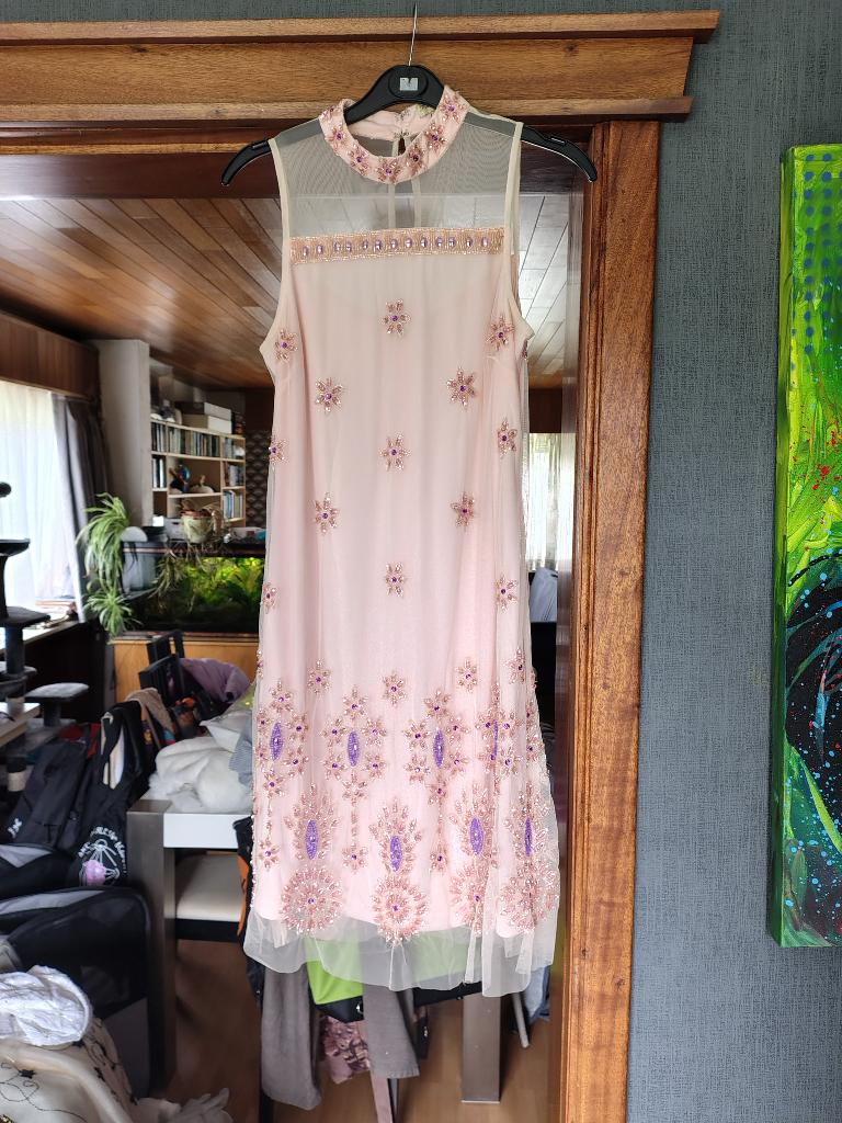 mooi roze frock & frill kleed voor trouw of communie of gala, Neuf, Robe de gala, Enlèvement ou Envoi, Rose