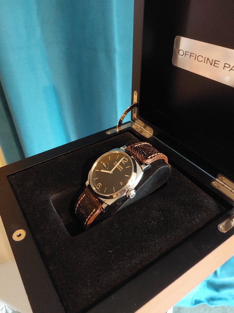 Panerai Radiomir, Handtassen en Accessoires, Leer, Staal, Polshorloge, Zo goed als nieuw
