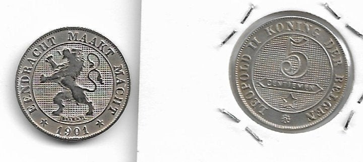 België: 5 cent 1901 VL  = morin 253, Postzegels en Munten, Verzenden, Losse munt