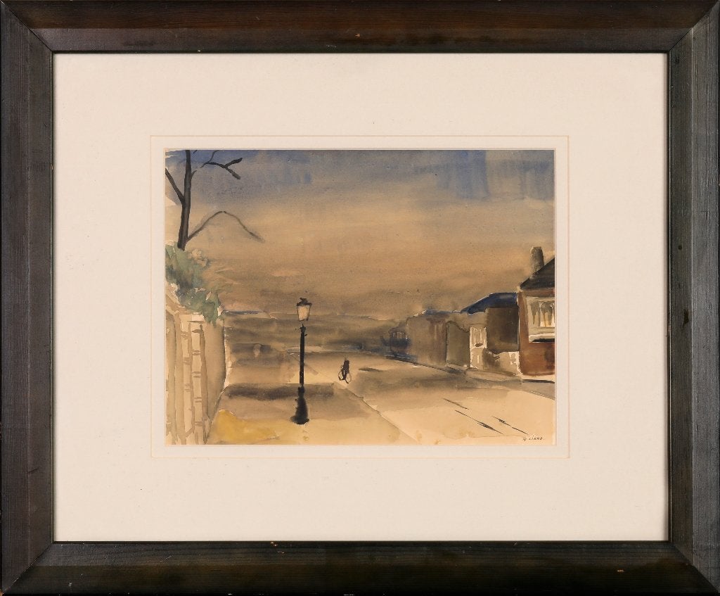 Robert Liard Aquarel La Louvière, Ophalen of Verzenden, 1900 - 1949