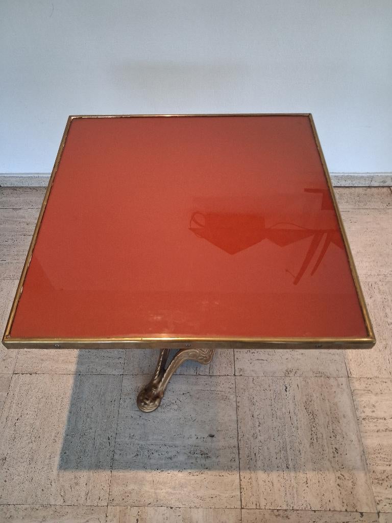 Antieke Franse bistrotafel, Tuin en Terras, Tuintafels, Ophalen, Zo goed als nieuw, Vierkant, Overige materialen