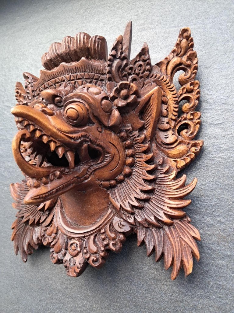 Handgesneden Garuda-masker/Bali/Indonesië/India, Hout, 20 cm, Masker, Ophalen of Verzenden