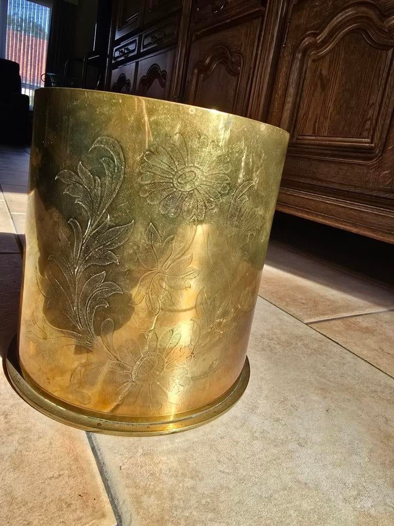 Zeldzame WW1 Trench Art vaas– Messing granaat 1916 Karlsruh, Ophalen, Koper