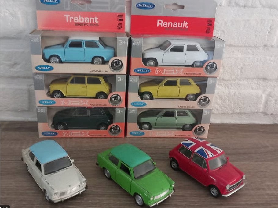 9 schaalmodellen van Renault R5 ,Trabant & Mini Cooper,Nieuw, Hobby en Vrije tijd, Ophalen, Nieuw, Auto