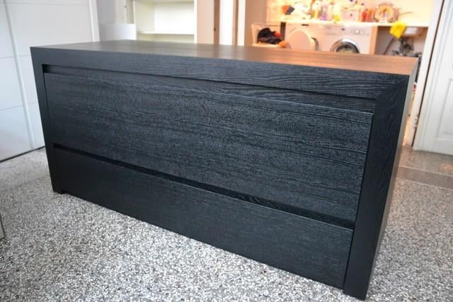 Tv of opbergmeubel in donker ebbenhout van het merk XVL, Ophalen, 150 tot 200 cm, Eikenhout, Zo goed als nieuw