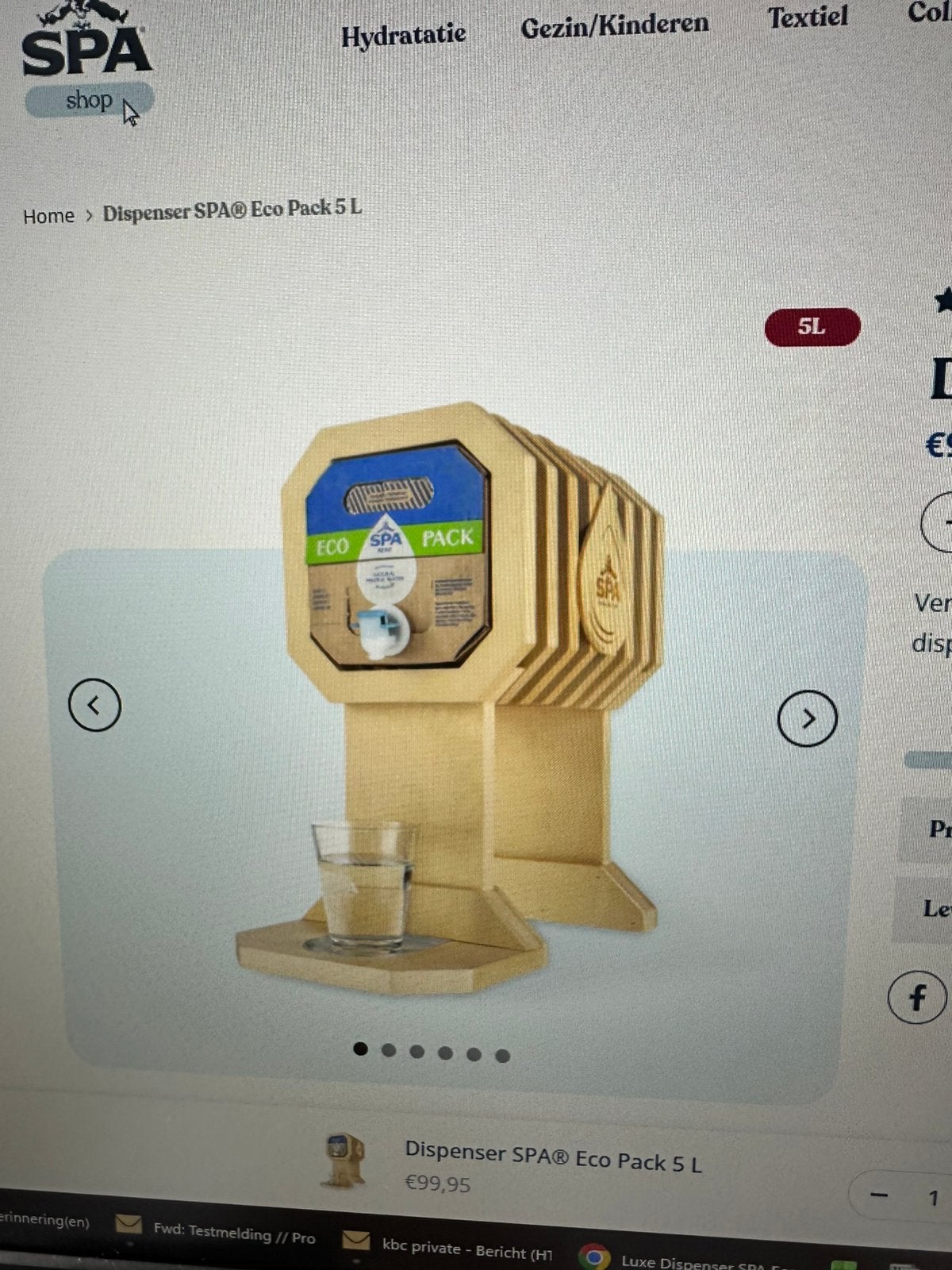 Spa dispenser 5L, Ophalen, Nieuw, Verpakking