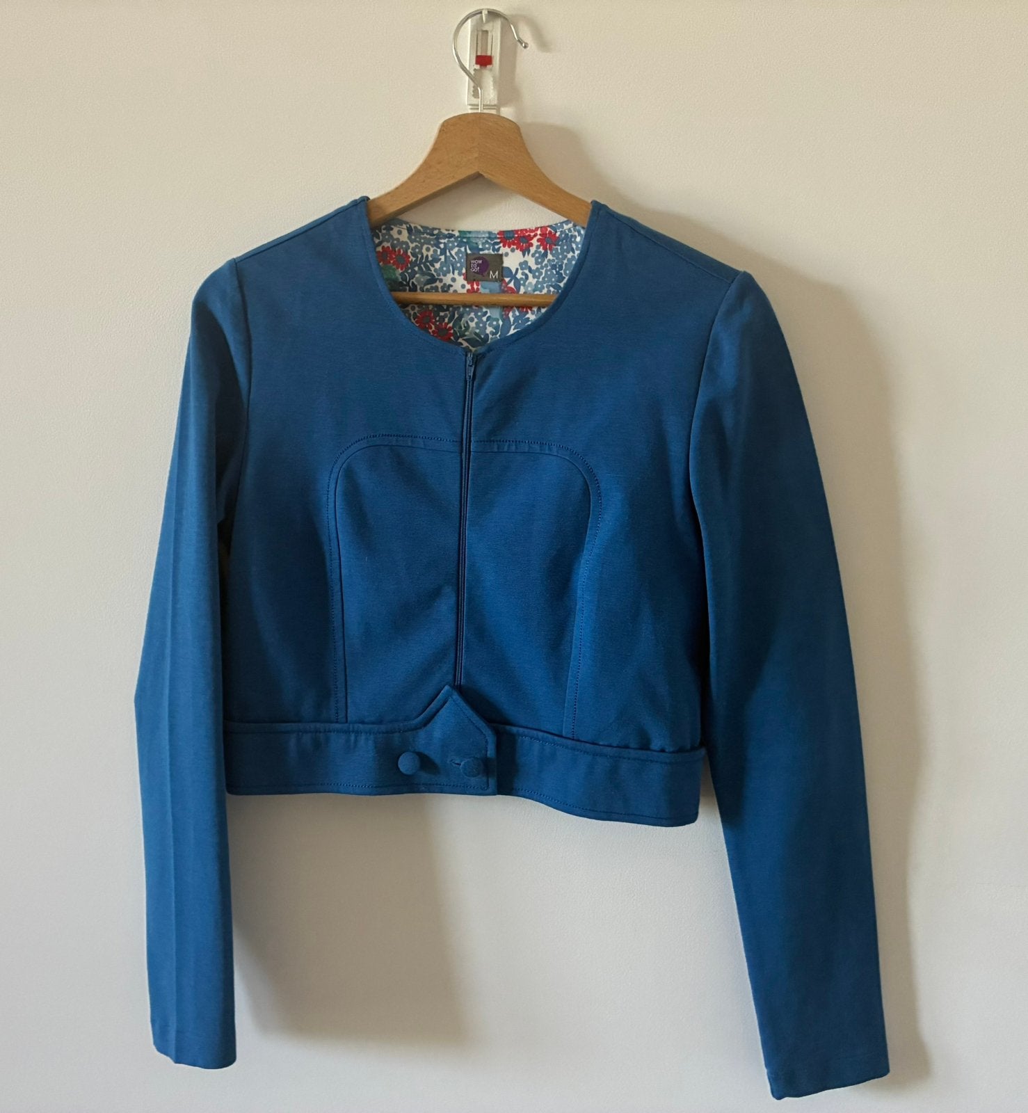 Retro kort , blauw vestje M ., Enlèvement ou Envoi, Comme neuf, Bleu